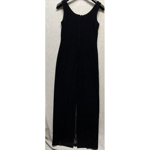 Crimson Womens Maxi Long Evening Gown Dress & Jacket Size 8 Velvet Black Beaded - Picture 8 of 16